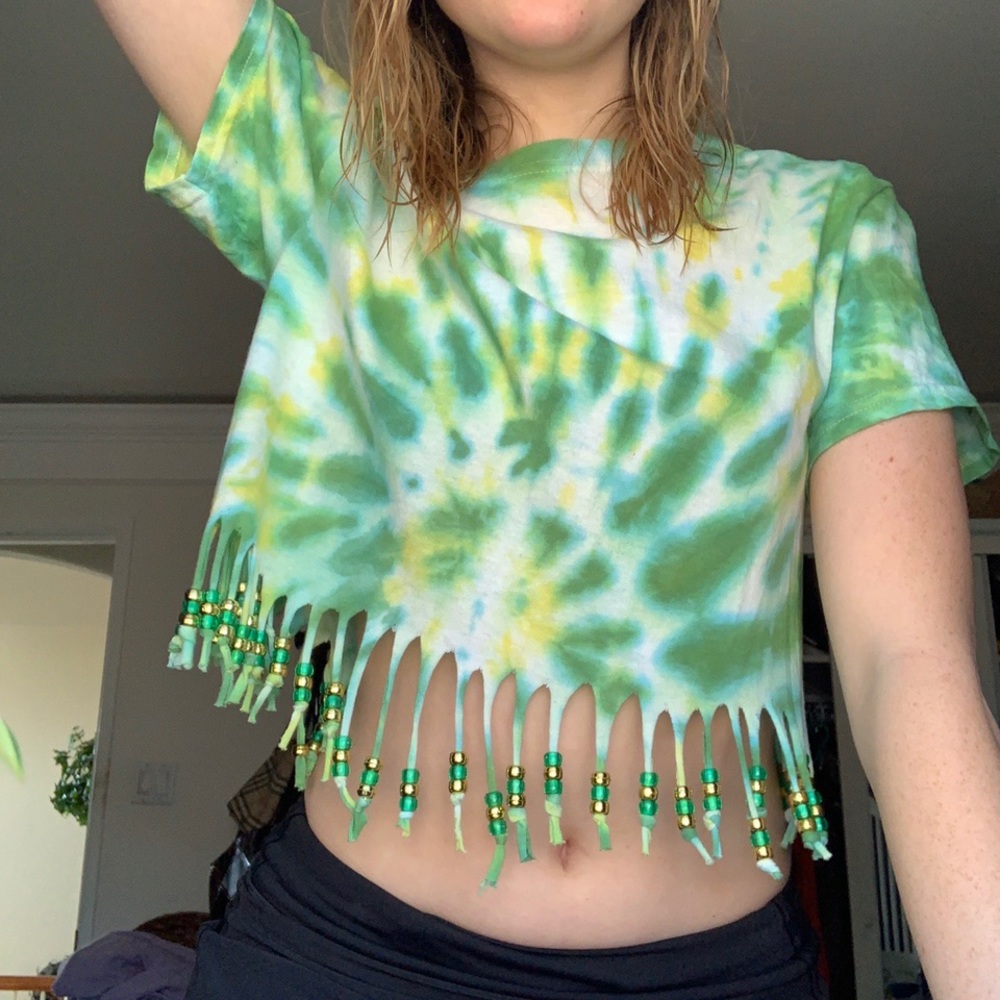 GREEN BEADED SHIRT!